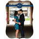Navy Circle Initials Photo Save the Date Cards Image 3 of 6